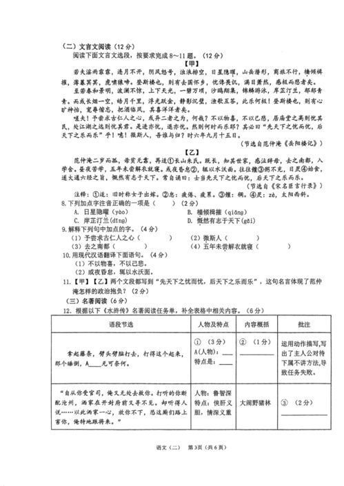 2023年海南省海口市第十四中學(xué)集團初中學(xué)業(yè)水平模擬考試 二 語文試題 圖片版無答案